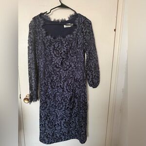 Eliza J Navy Lace Sheath Dress -size 10 worn once